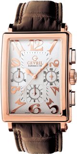 Gevril Mens 5110 Avenue of Americas Limited Edition Rose Gold Chronograph Watch